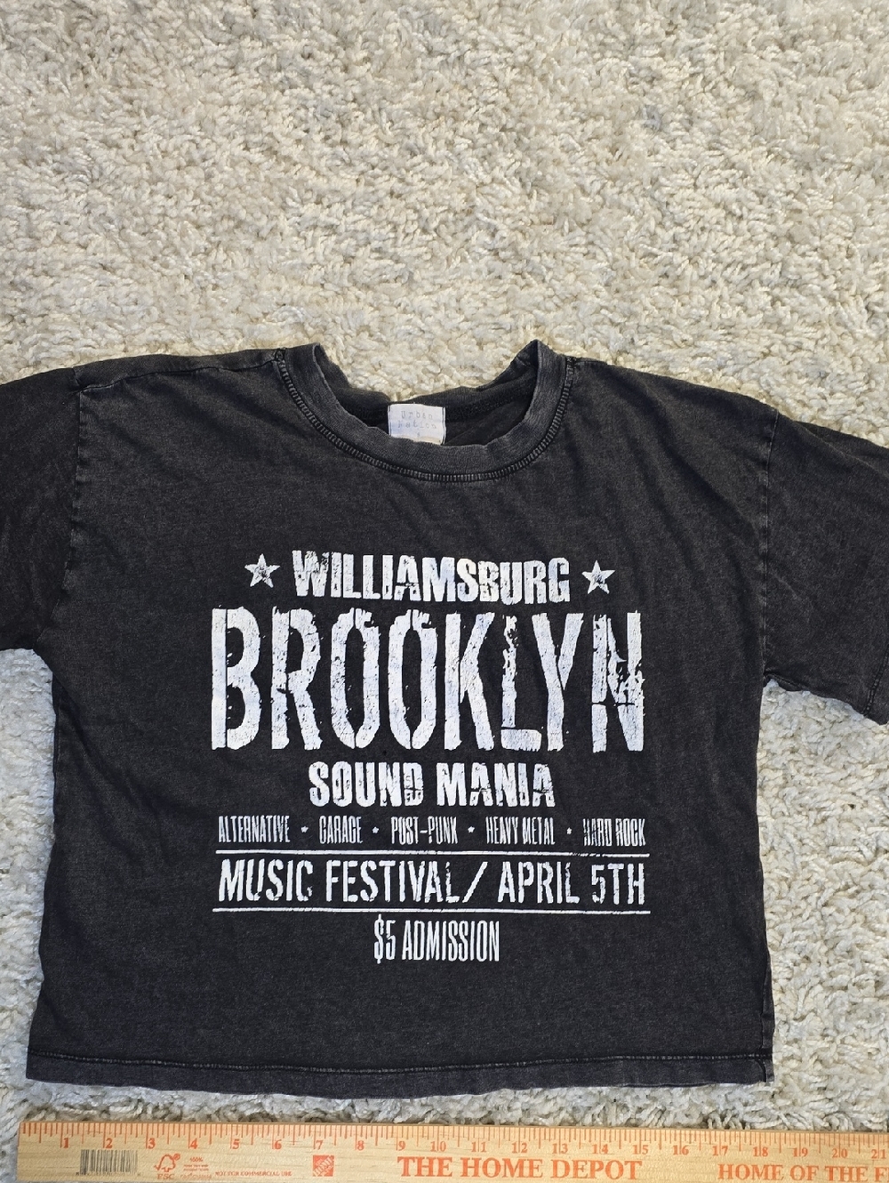 Brooklyn Graphic Black Crop Top - Vintage Festival Style
